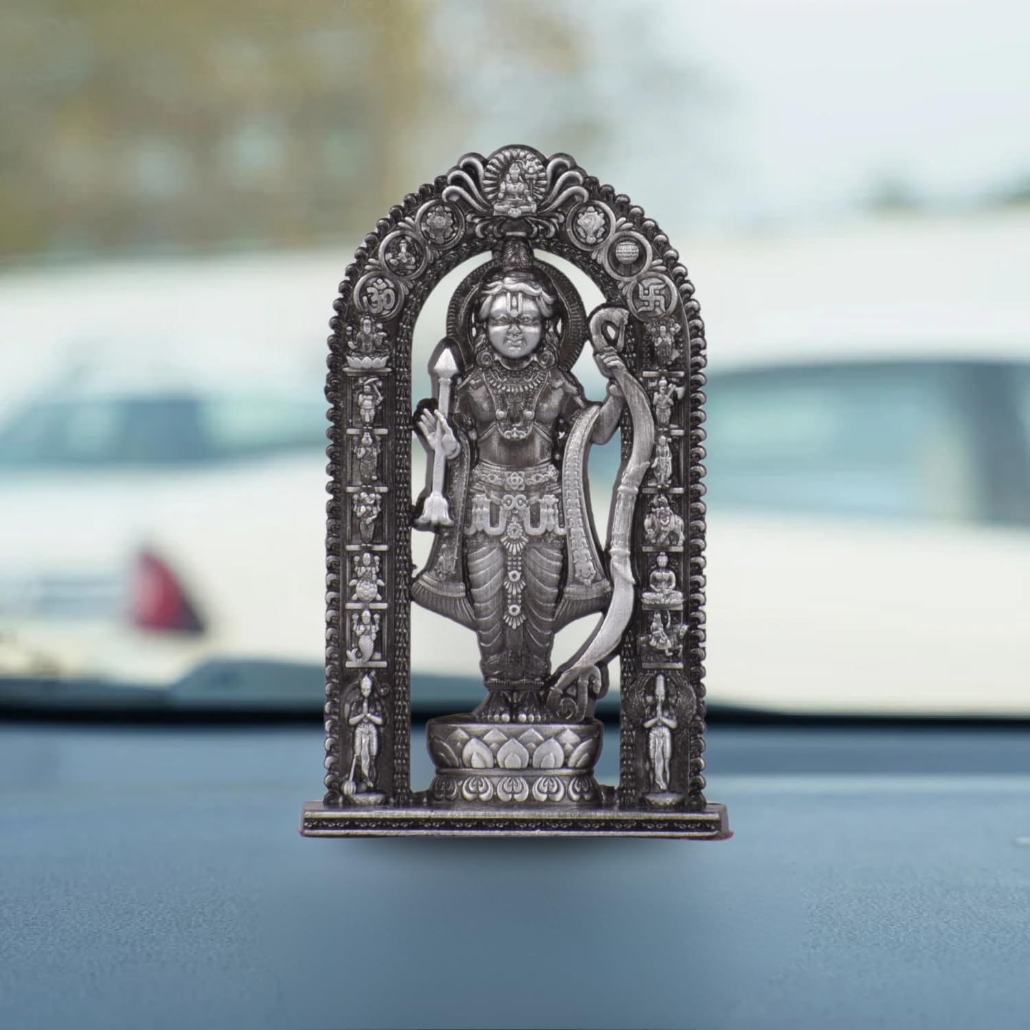 BUC Ayodhya Ram Lalla Figurine for Car Dashboard - Classical Standing Idol, Weighted Base, Home Decor