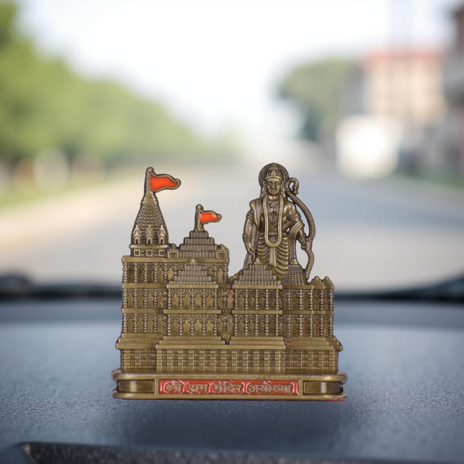 BUC Ayodhya Ram Lalla Figurine for Car Dashboard - Classical Standing Idol, Weighted Base, Home Decor (12)