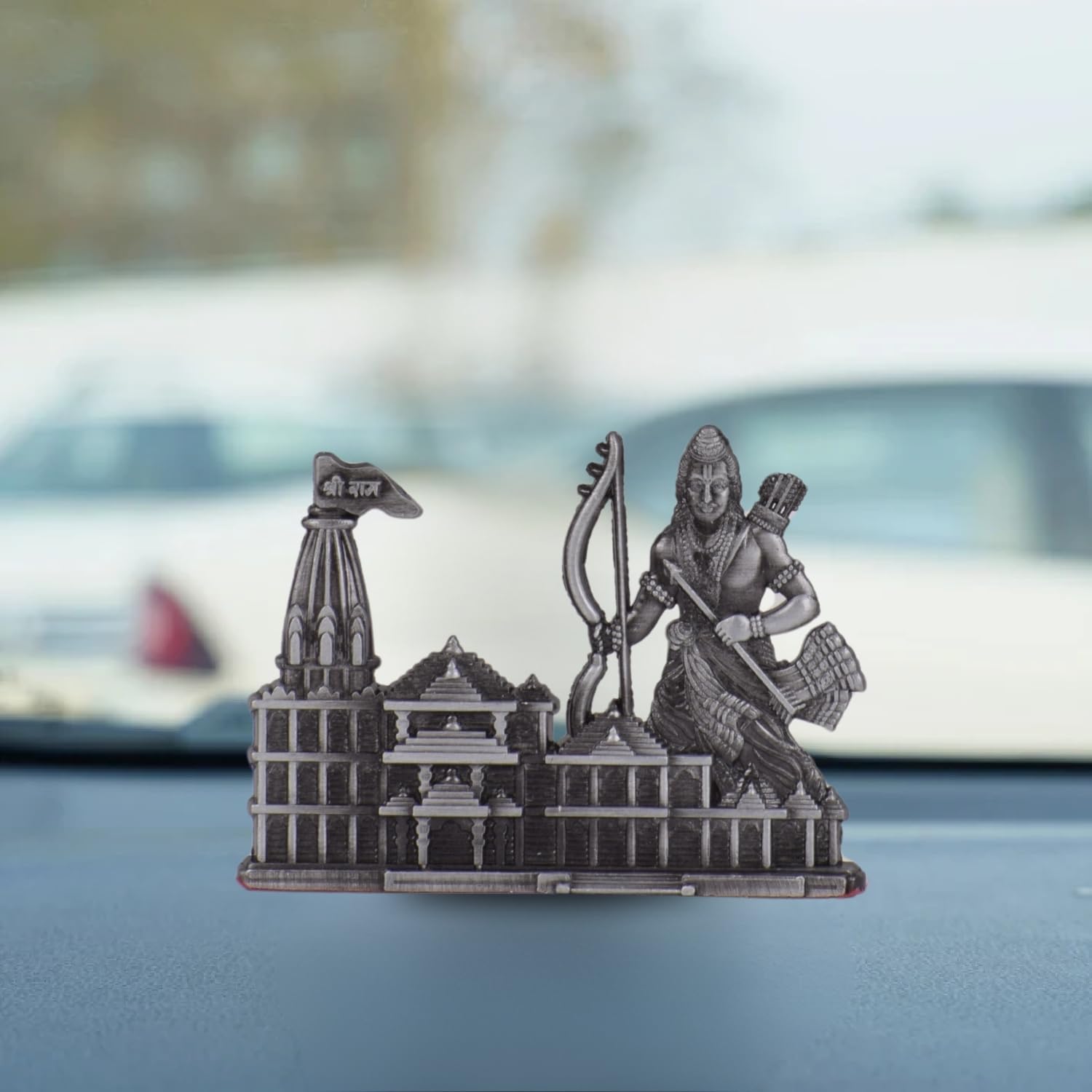 BUC Ayodhya Ram Lalla Figurine for Car Dashboard - Classical Standing Idol, Weighted Base, Home Decor (13)