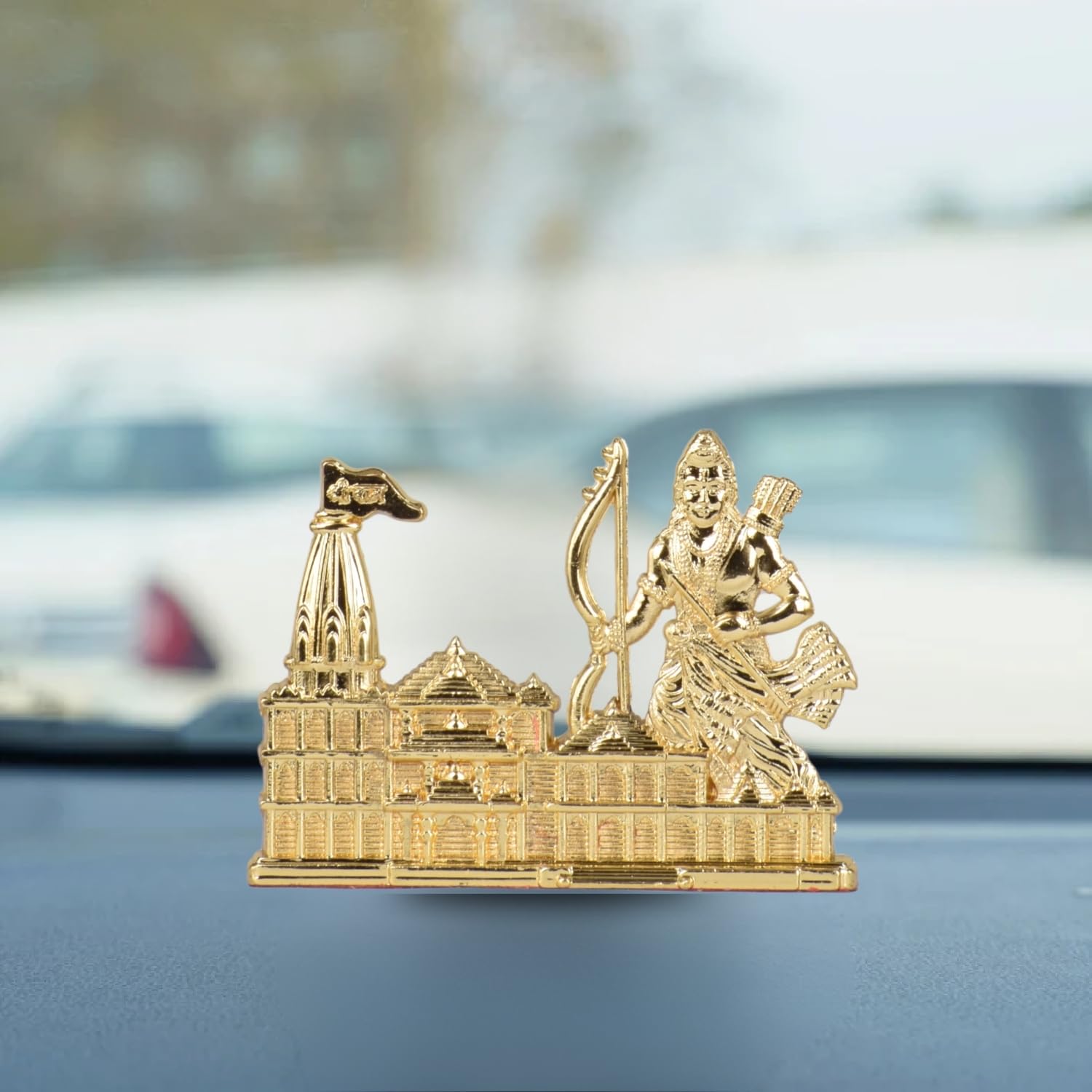 BUC Ayodhya Ram Lalla Figurine for Car Dashboard - Classical Standing Idol, Weighted Base, Home Decor (14)