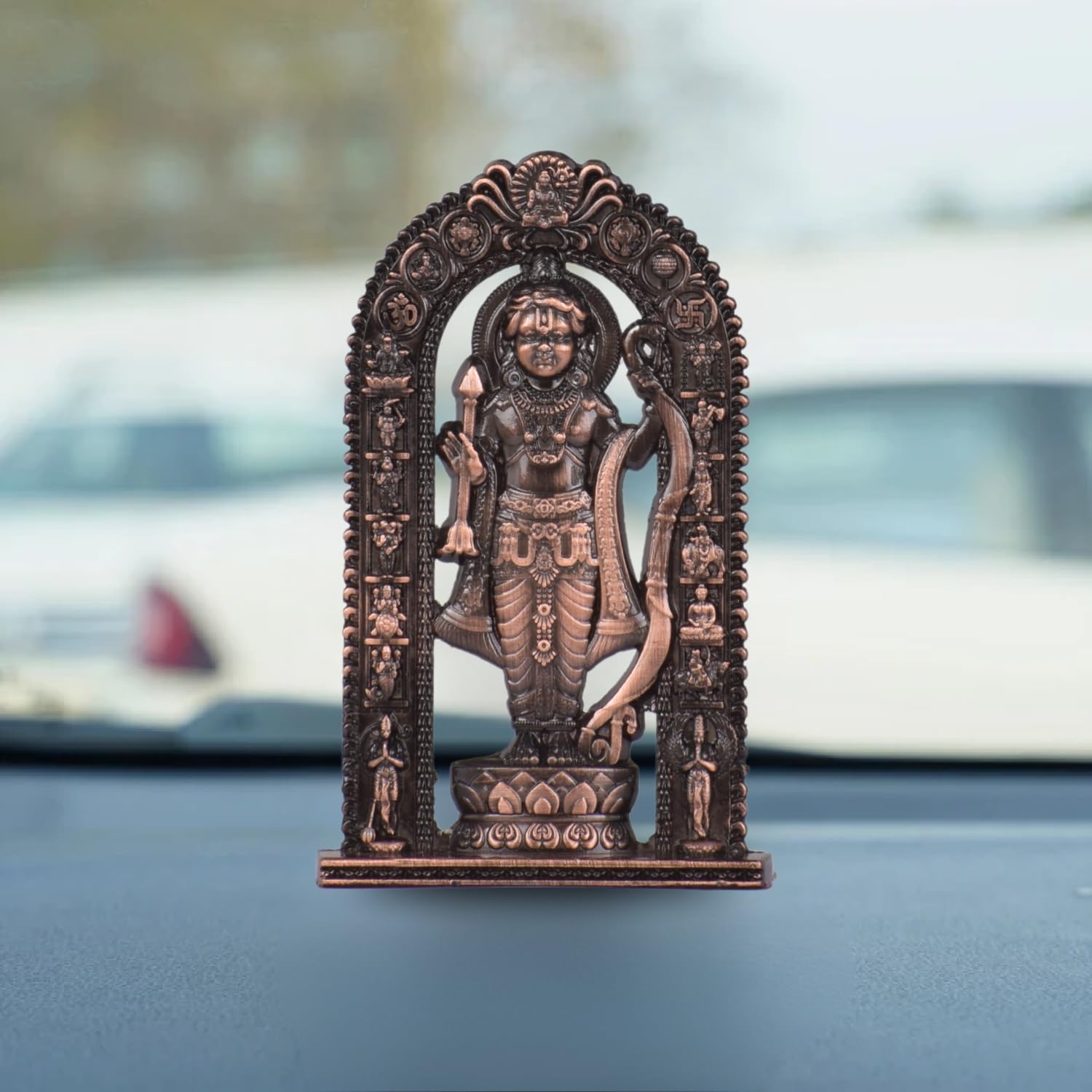 BUC Ayodhya Ram Lalla Figurine for Car Dashboard - Classical Standing Idol, Weighted Base, Home Decor (4)
