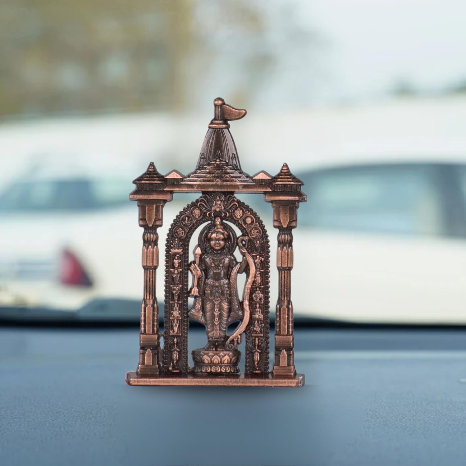 BUC Ayodhya Ram Lalla Figurine for Car Dashboard - Classical Standing Idol, Weighted Base, Home Decor (6)