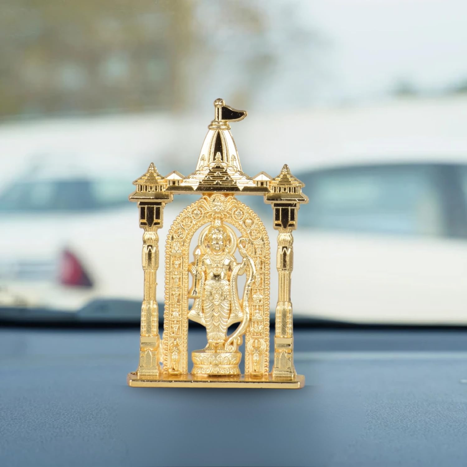 BUC Ayodhya Ram Lalla Figurine for Car Dashboard - Classical Standing Idol, Weighted Base, Home Decor (7)