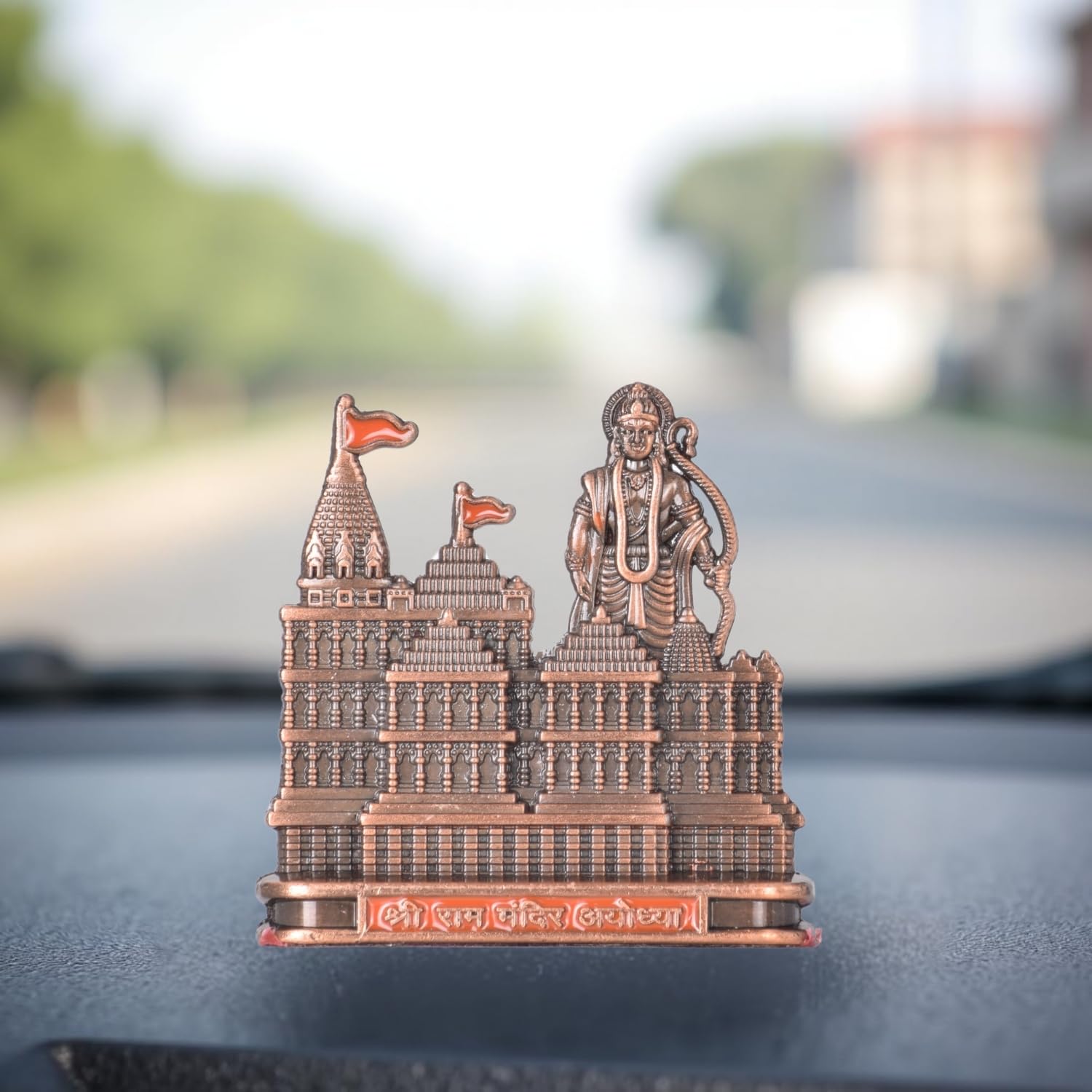 BUC Ayodhya Ram Lalla Figurine for Car Dashboard - Classical Standing Idol, Weighted Base, Home Decor (9)