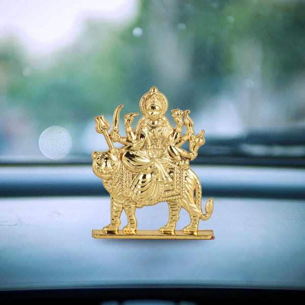 BUC Maa Durga Sherawali Dashboard Figurine, Car Decor Idol, Multi-Finish, All Ages