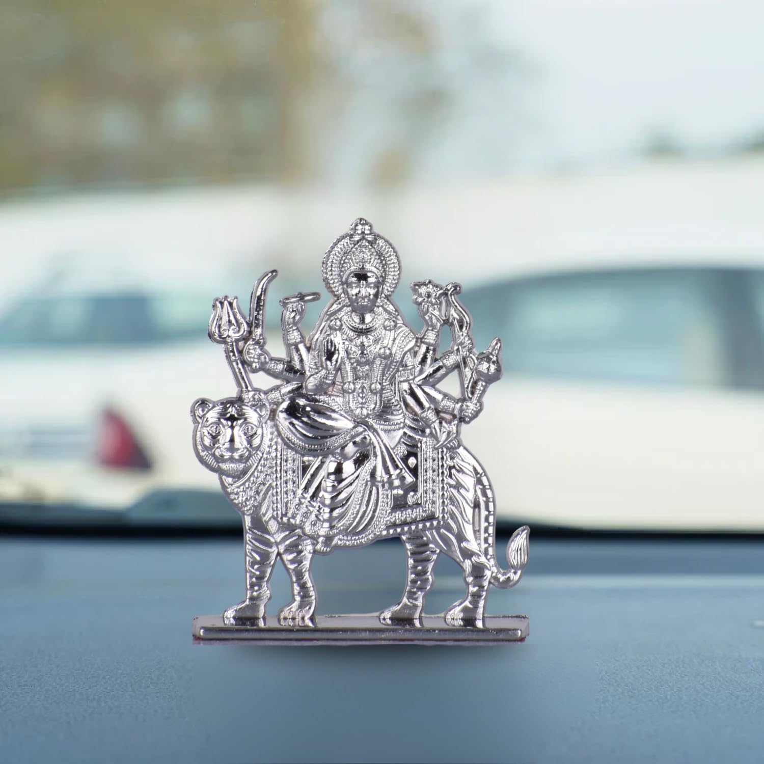 BUC Maa Durga Sherawali Dashboard Figurine, Car Decor Idol, Multi-Finish, All Ages (4)