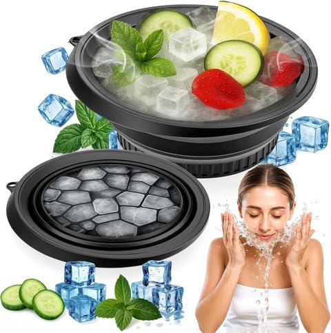 Busaji ENTERPRISE Reusable Silicone Facial Ice Roller, Capsule Ergonomic Design for Cooling Massage