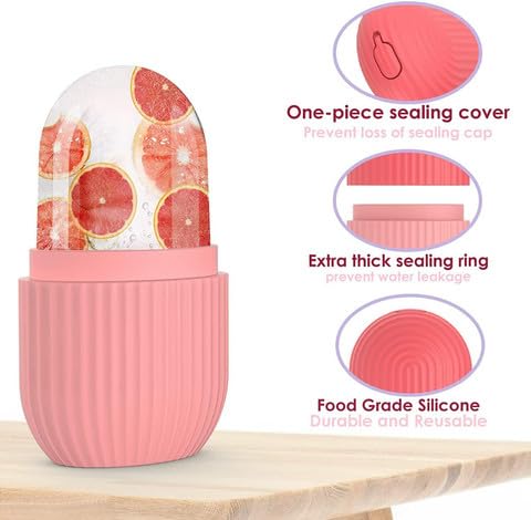Busaji ENTERPRISE Reusable Silicone Facial Ice Roller, Capsule Ergonomic Design for Cooling Massage - in use (17)