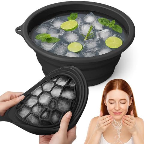 Busaji ENTERPRISE Reusable Silicone Facial Ice Roller, Capsule Ergonomic Design for Cooling Massage - front view