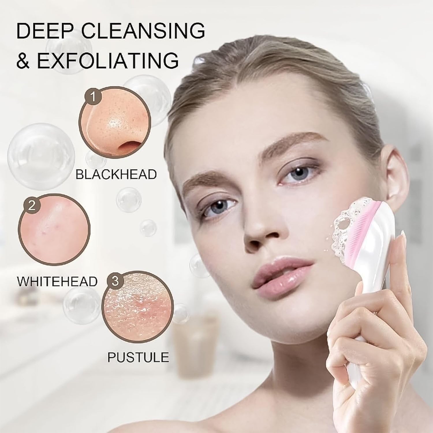 Busaji ENTERPRISE Reusable Silicone Facial Ice Roller, Capsule Ergonomic Design for Cooling Massage - in use (26)