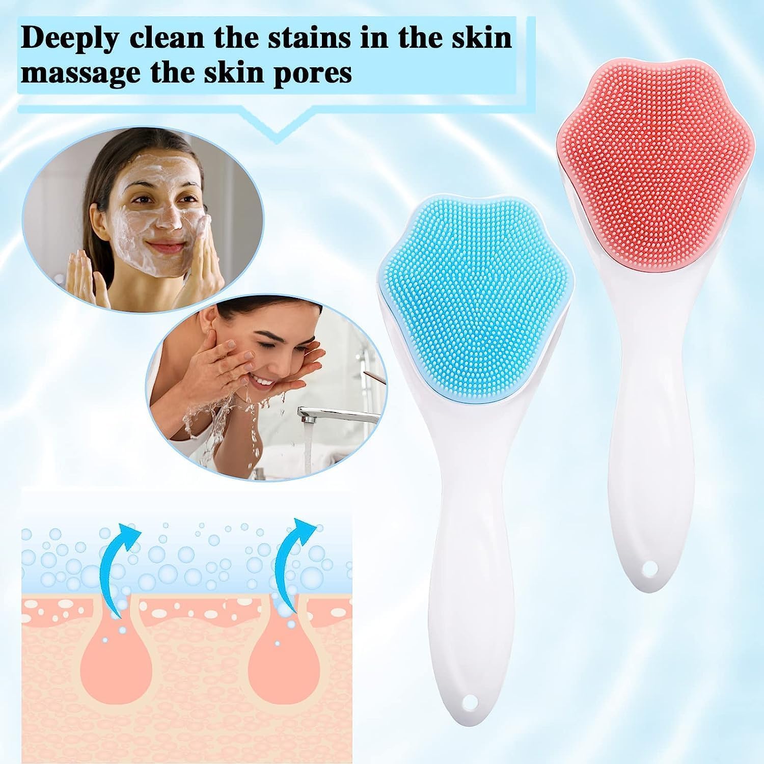 Busaji ENTERPRISE Reusable Silicone Facial Ice Roller, Capsule Ergonomic Design for Cooling Massage - close-up detail (32)