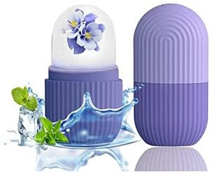 Busaji ENTERPRISE Reusable Silicone Facial Ice Roller, Capsule Ergonomic Design for Cooling Massage (34)