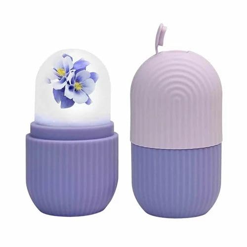 Busaji ENTERPRISE Reusable Silicone Facial Ice Roller, Capsule Ergonomic Design for Cooling Massage - back view (36)