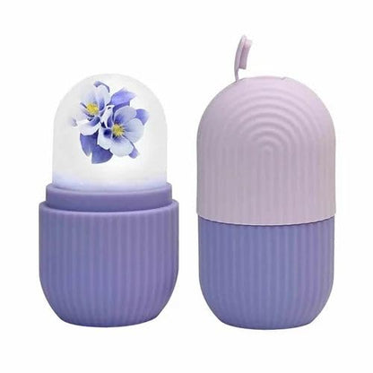 Busaji ENTERPRISE Reusable Silicone Facial Ice Roller, Capsule Ergonomic Design for Cooling Massage - back view (36)