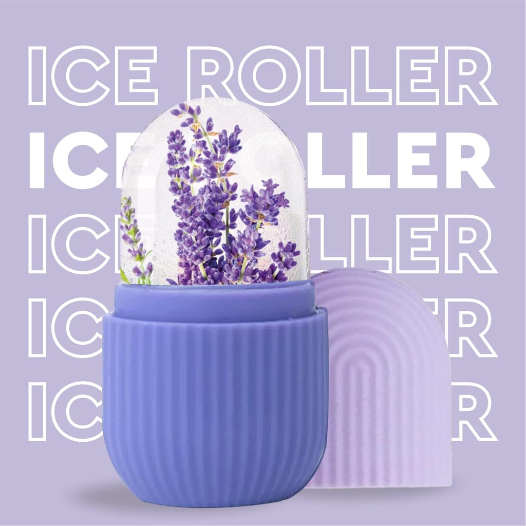 Busaji ENTERPRISE Reusable Silicone Facial Ice Roller, Capsule Ergonomic Design for Cooling Massage - label detail (38)