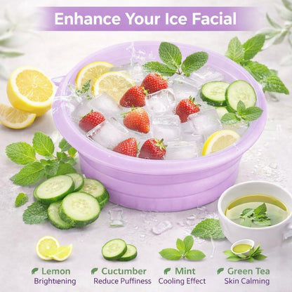 Busaji ENTERPRISE Reusable Silicone Facial Ice Roller, Capsule Ergonomic Design for Cooling Massage - back view (45)