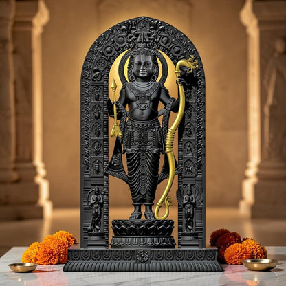 BUYIT9 Shri Ram Lalla Ayodhya Idol Statue, Figurine for Home Temple Decor, Available in Multiple Sizes (16)