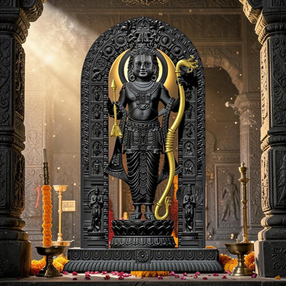 BUYIT9 Shri Ram Lalla Ayodhya Idol Statue, Figurine for Home Temple Decor, Available in Multiple Sizes - back view (18)