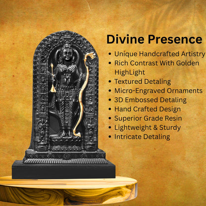 BUYIT9 Shri Ram Lalla Ayodhya Idol Statue, Figurine for Home Temple Decor, Available in Multiple Sizes - front view