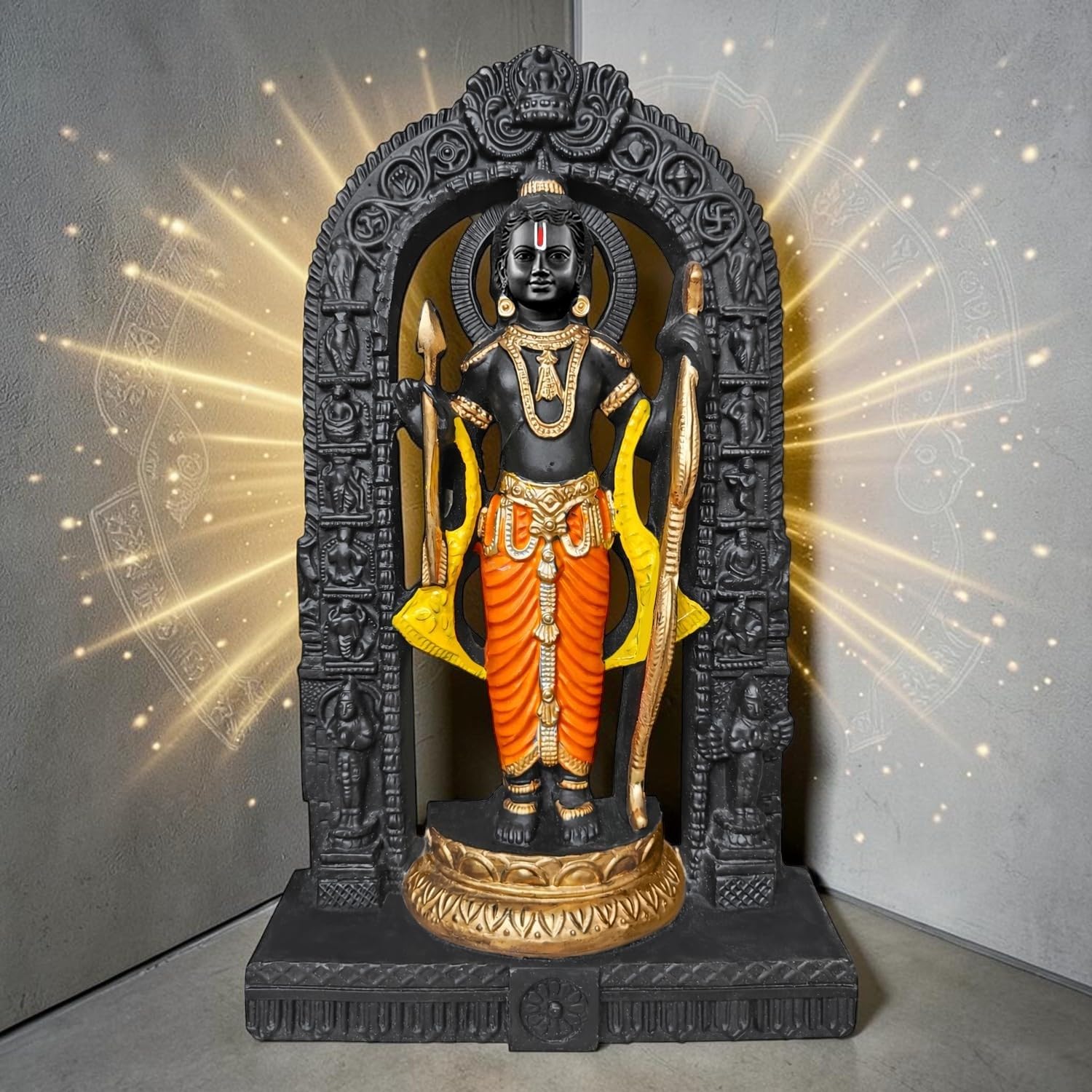 BUYIT9 Shri Ram Lalla Ayodhya Idol Statue, Figurine for Home Temple Decor, Available in Multiple Sizes (21)