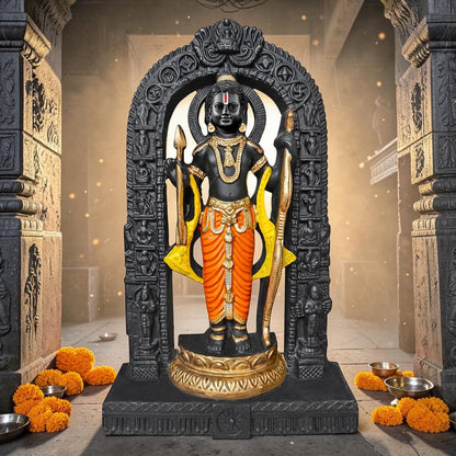 BUYIT9 Shri Ram Lalla Ayodhya Idol Statue, Figurine for Home Temple Decor, Available in Multiple Sizes (22)