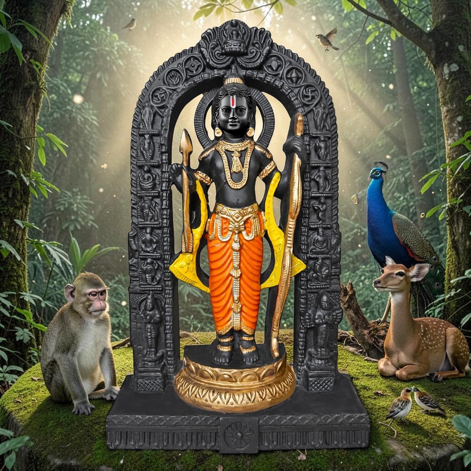 BUYIT9 Shri Ram Lalla Ayodhya Idol Statue, Figurine for Home Temple Decor, Available in Multiple Sizes - ingredients panel (2
