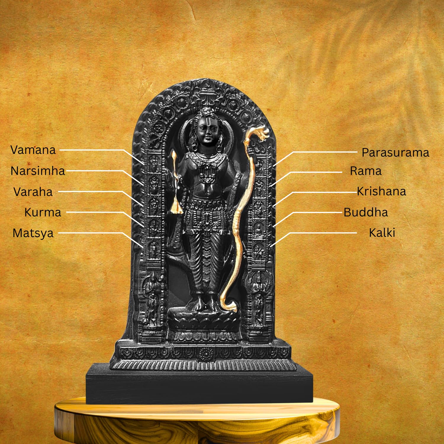 BUYIT9 Shri Ram Lalla Ayodhya Idol Statue, Figurine for Home Temple Decor, Available in Multiple Sizes - back view