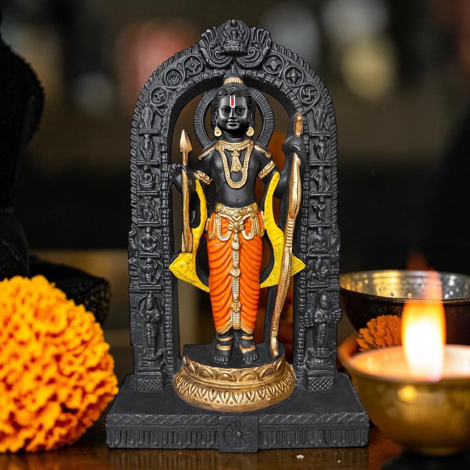 BUYIT9 Shri Ram Lalla Ayodhya Idol Statue, Figurine for Home Temple Decor, Available in Multiple Sizes (6)