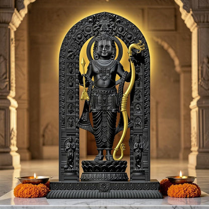 BUYIT9 Shri Ram Lalla Ayodhya Idol Statue, Figurine for Home Temple Decor, Available in Multiple Sizes (7)