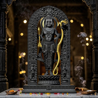 BUYIT9 Shri Ram Lalla Ayodhya Idol Statue, Figurine for Home Temple Decor, Available in Multiple Sizes - front view (8)