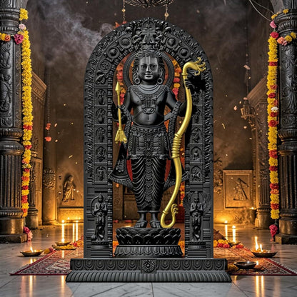 BUYIT9 Shri Ram Lalla Ayodhya Idol Statue, Figurine for Home Temple Decor, Available in Multiple Sizes - back view (9)