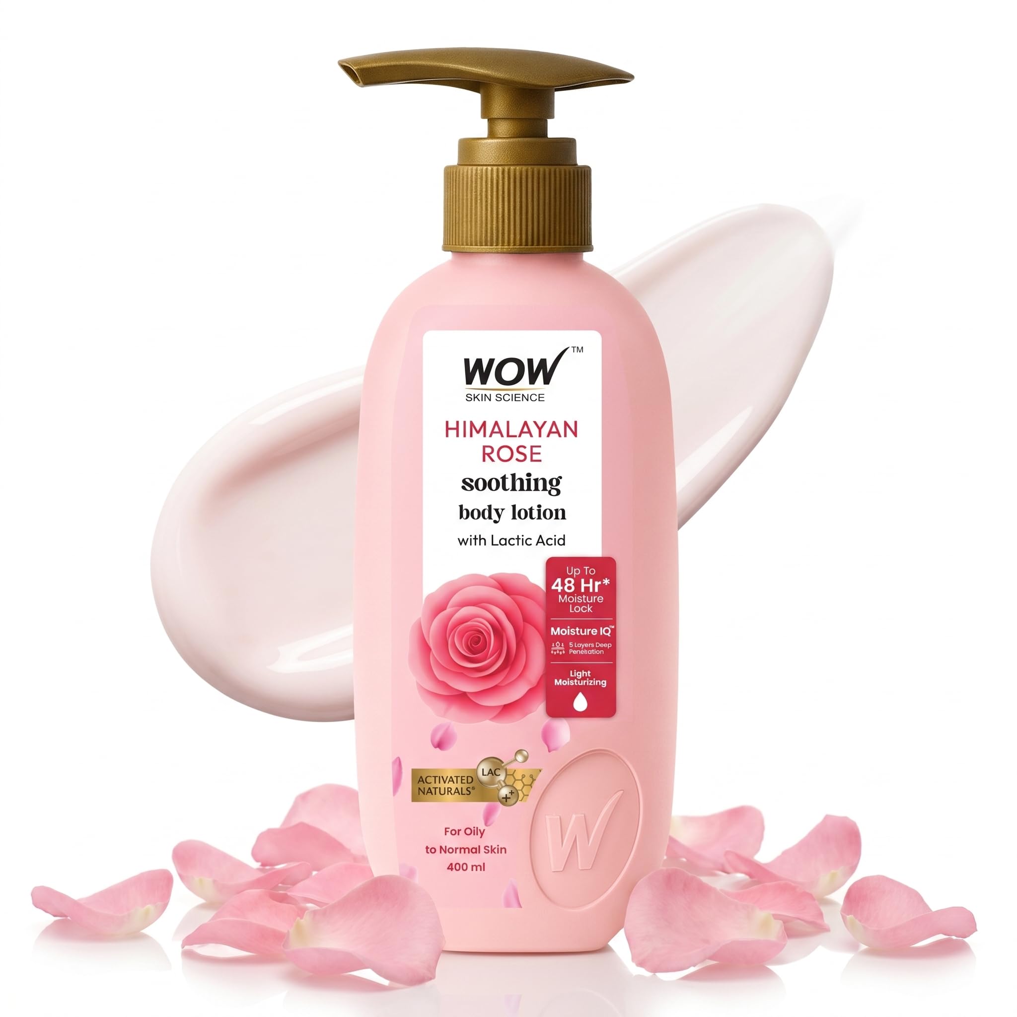 BUYWOW WOW Skin Science Himalayan Rose Body Lotion, 400mL, with Rose Water and Beetroot Extract, for Normal to Oily Skin