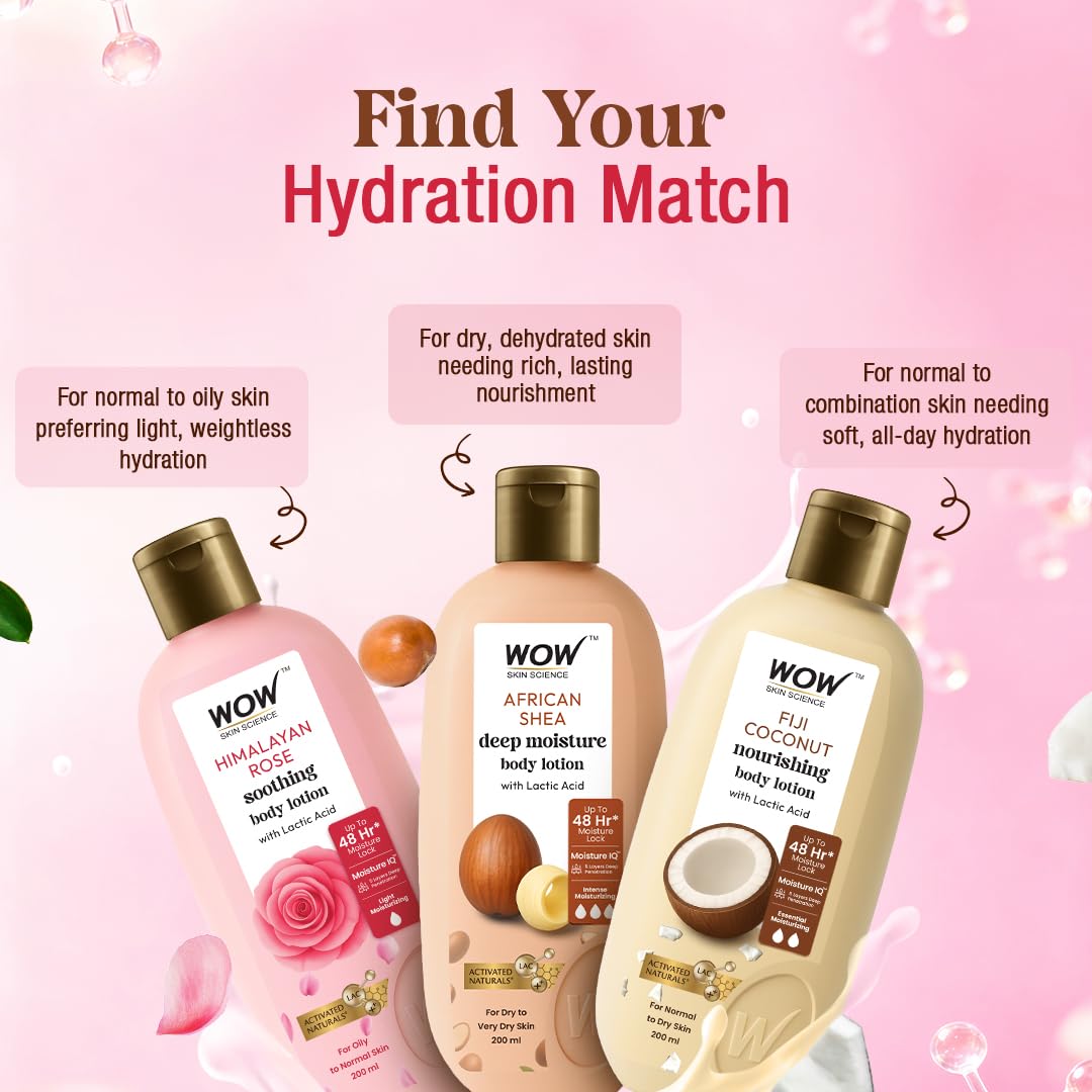 BUYWOW WOW Skin Science Himalayan Rose Body Lotion, 400mL, with Rose Water and Beetroot Extract, for Normal to Oily Skin - in