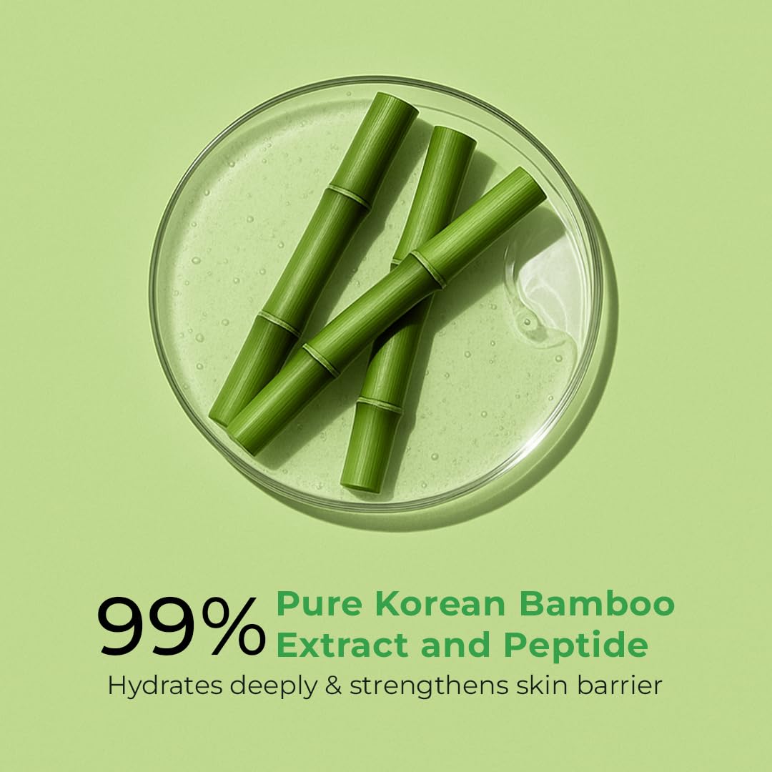 BUYWOW WOW Skin Science Korean Bamboo Gel with Peptide, 99% Pure Bamboo Extract, 200ml, Face & Hair Moisturizer - label detai