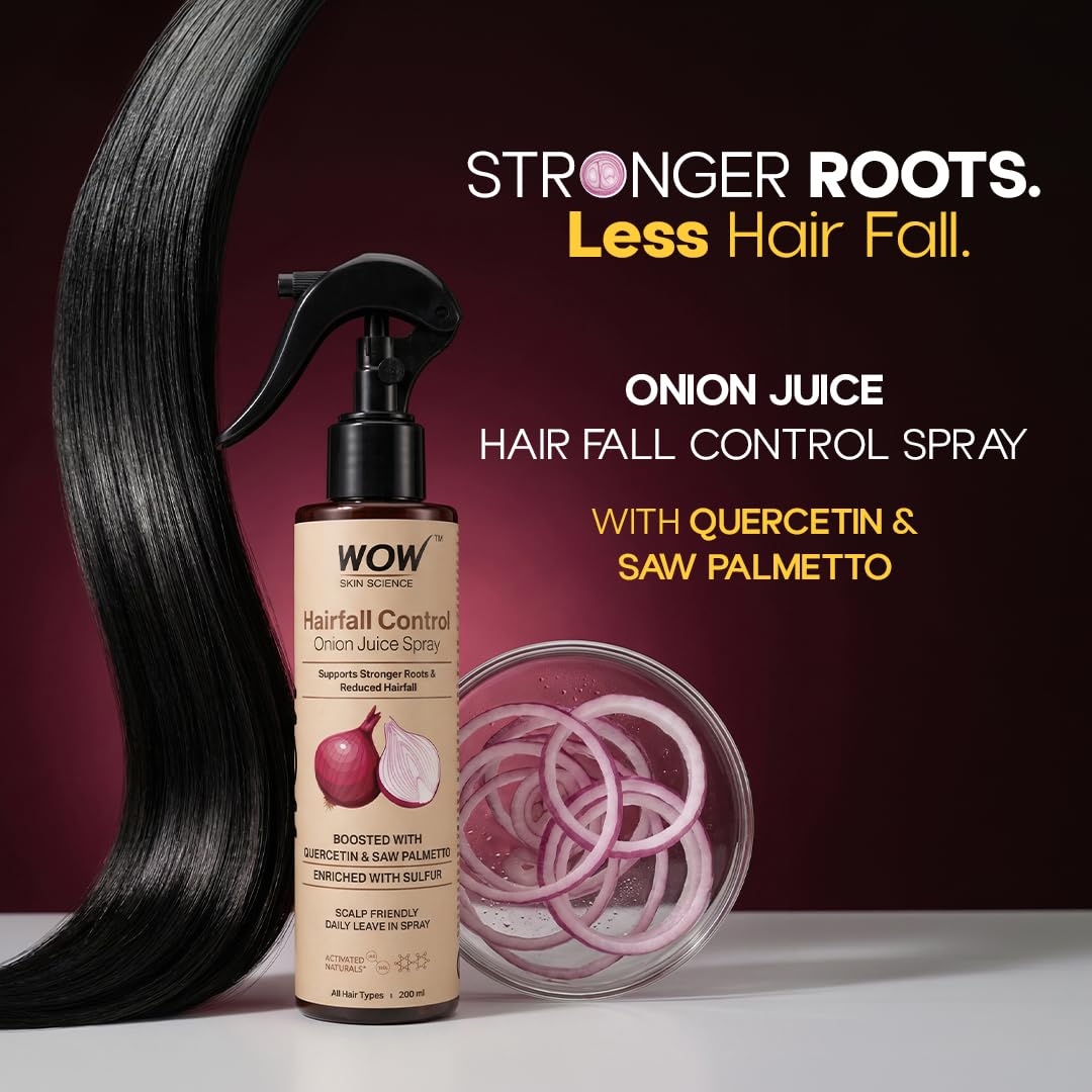 BUYWOW WOW Skin Science Onion Juice Spray with Quercetin, Saw Palmetto & Sulfur, Leave-In Scalp Spray, 200ml - front view
