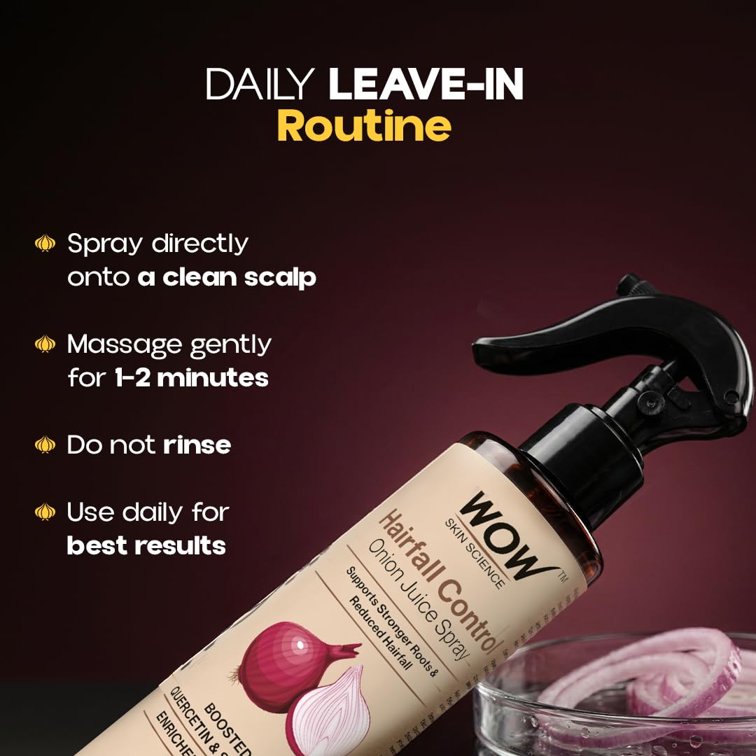 BUYWOW WOW Skin Science Onion Juice Spray with Quercetin, Saw Palmetto & Sulfur, Leave-In Scalp Spray, 200ml - ingredients pa