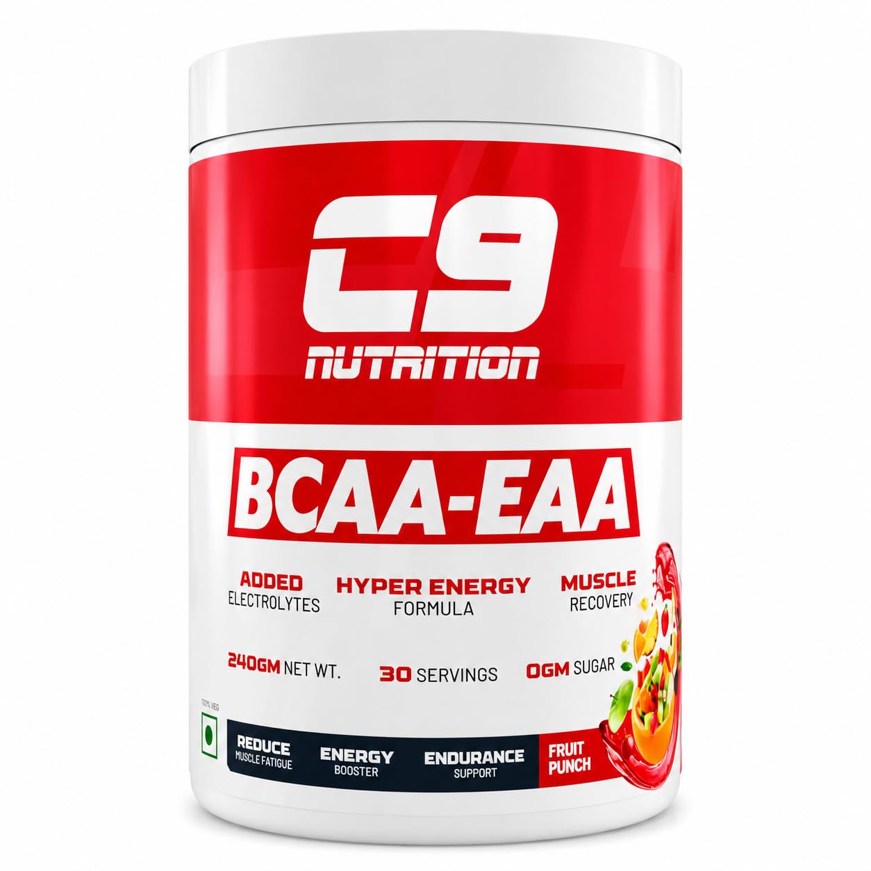 C9 Nutrition BCAA + EAA Powder, 30 Servings, 300g, Sugar-Free, Non-GMO, Gluten-Free (10)