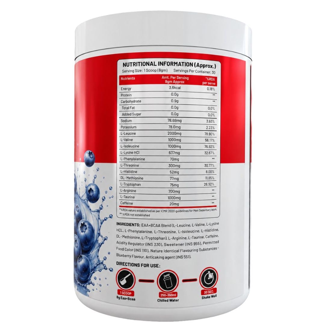 C9 Nutrition BCAA + EAA Powder, 30 Servings, 300g, Sugar-Free, Non-GMO, Gluten-Free - in use