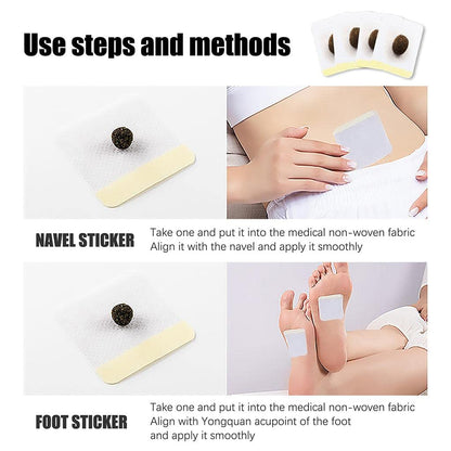 CALANDIS Herbal Navel Patch, 60 Count (2 Boxes of 30), Non-Woven Fabric, External Use - back view
