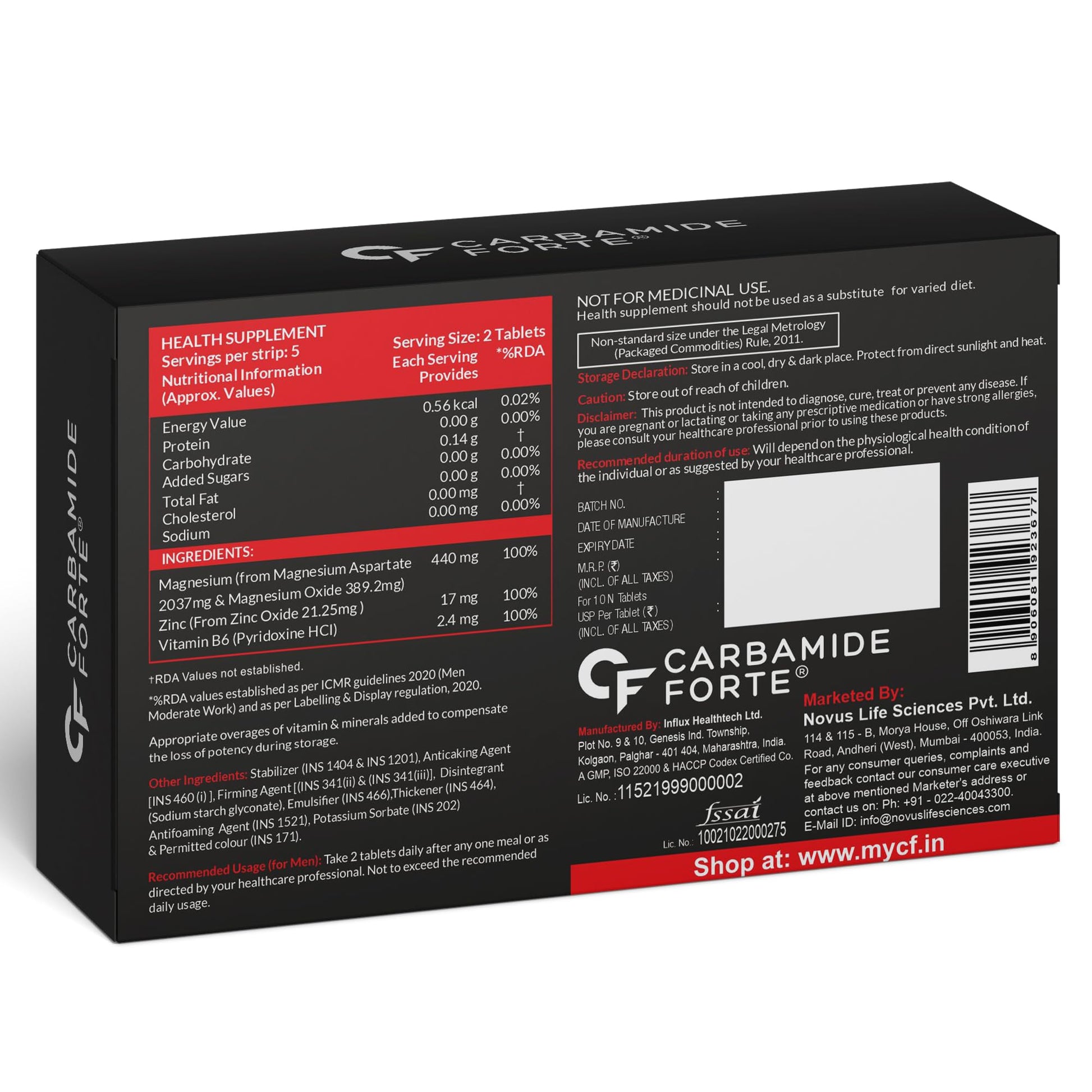 Carbamide Forte Chelated Magnesium Glycinate Supplement, 2000mg per Serving, 10 Veg Tablets - in use (17)
