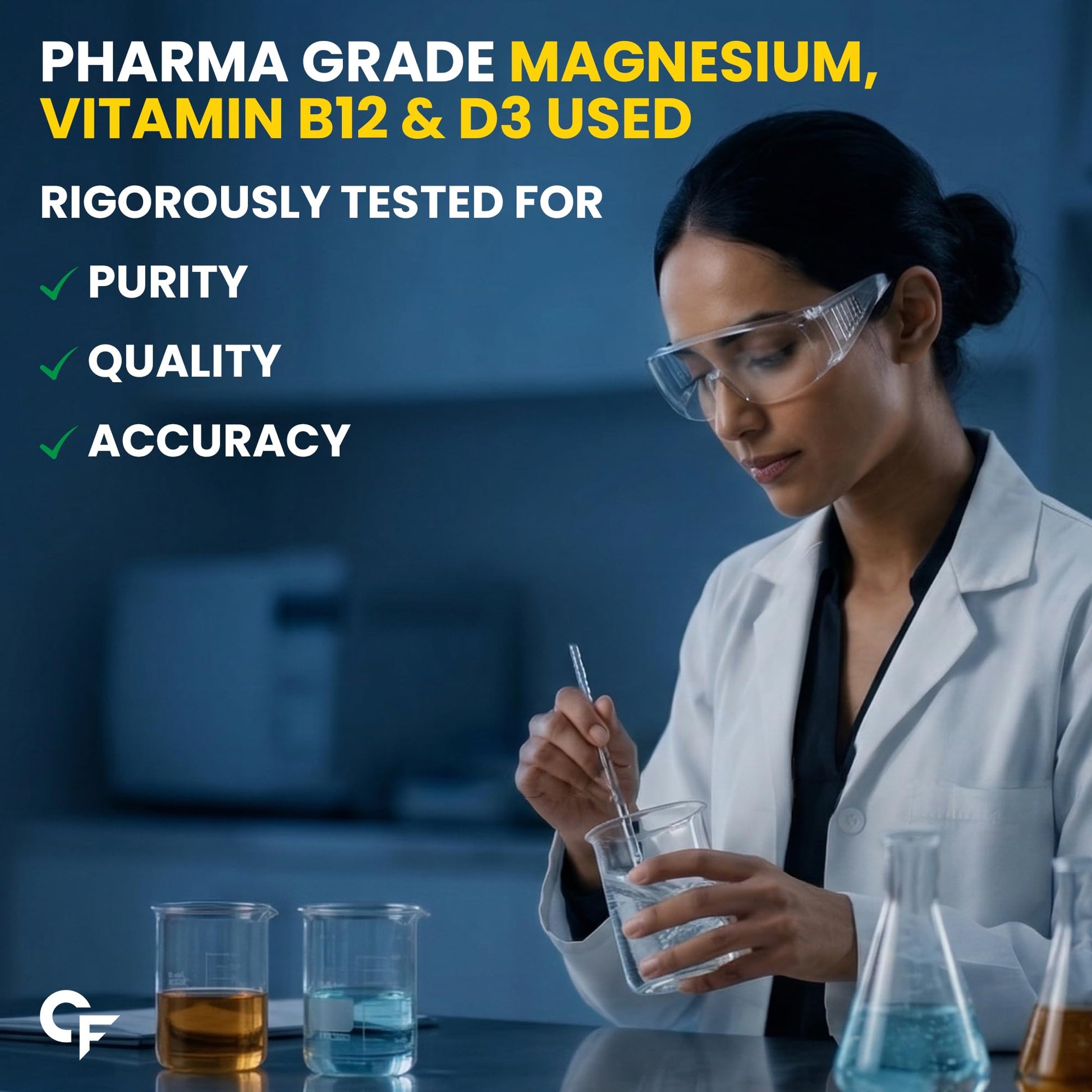 Carbamide Forte Chelated Magnesium Glycinate Supplement, 2000mg per Serving, 10 Veg Tablets - size and scale (44)