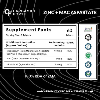 Carbamide Forte Chelated Magnesium Glycinate Supplement, 2000mg per Serving, 10 Veg Tablets - front view (46)