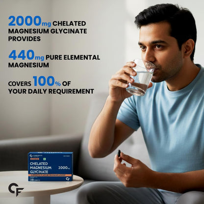 Carbamide Forte Chelated Magnesium Glycinate Supplement, 2000mg per Serving, 10 Veg Tablets - packaging