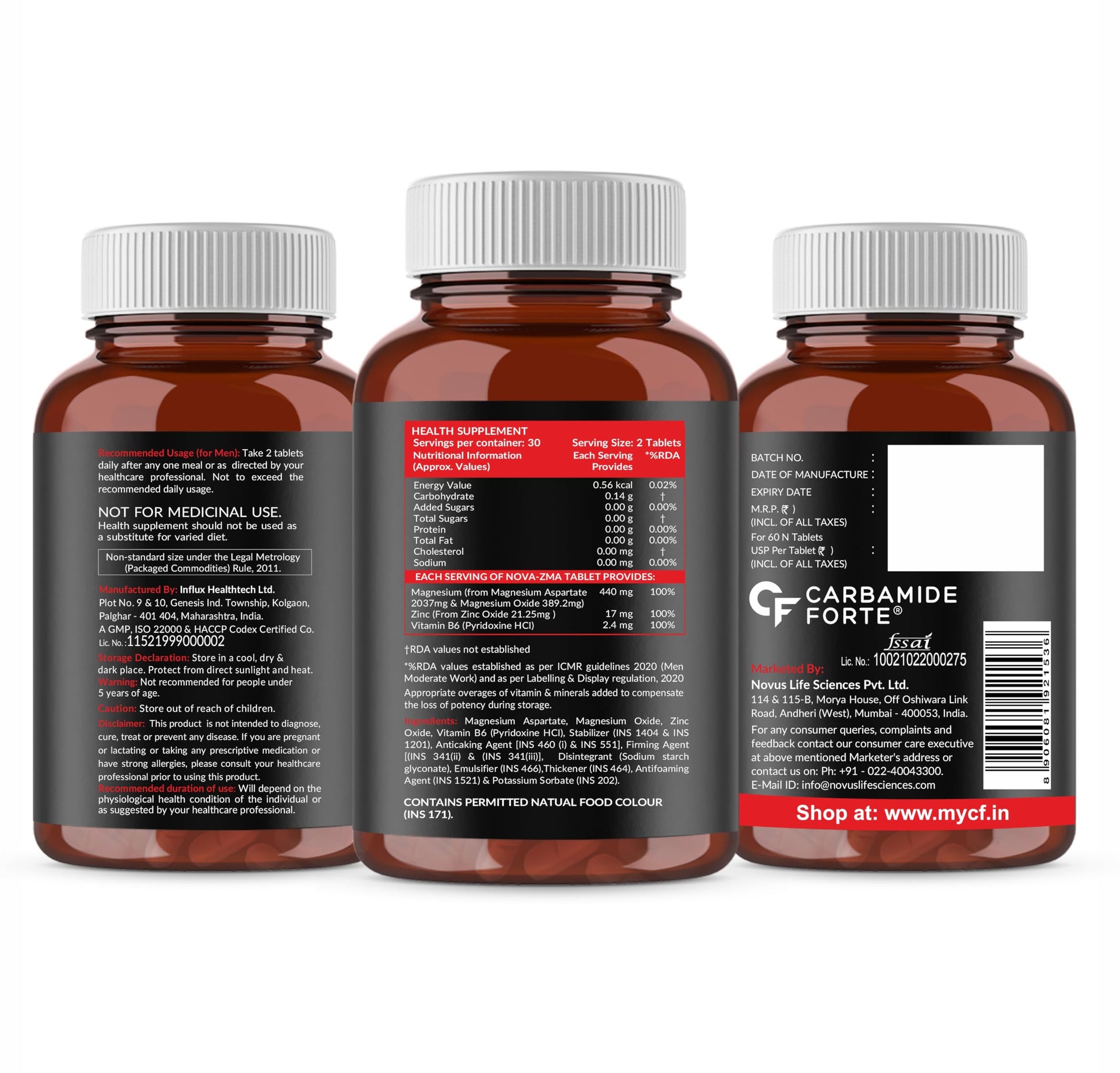 Carbamide Forte Chelated Magnesium Glycinate Supplement, 2000mg per Serving, 10 Veg Tablets - size and scale (52)