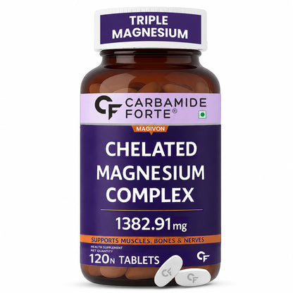 Carbamide Forte Chelated Magnesium Glycinate Supplement, 2000mg per Serving, 10 Veg Tablets (70)