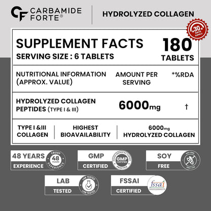 Carbamide Forte Hydrolyzed Collagen Nutritional Supplement, Adult Unisex, Tablets and Powder - front view (45)