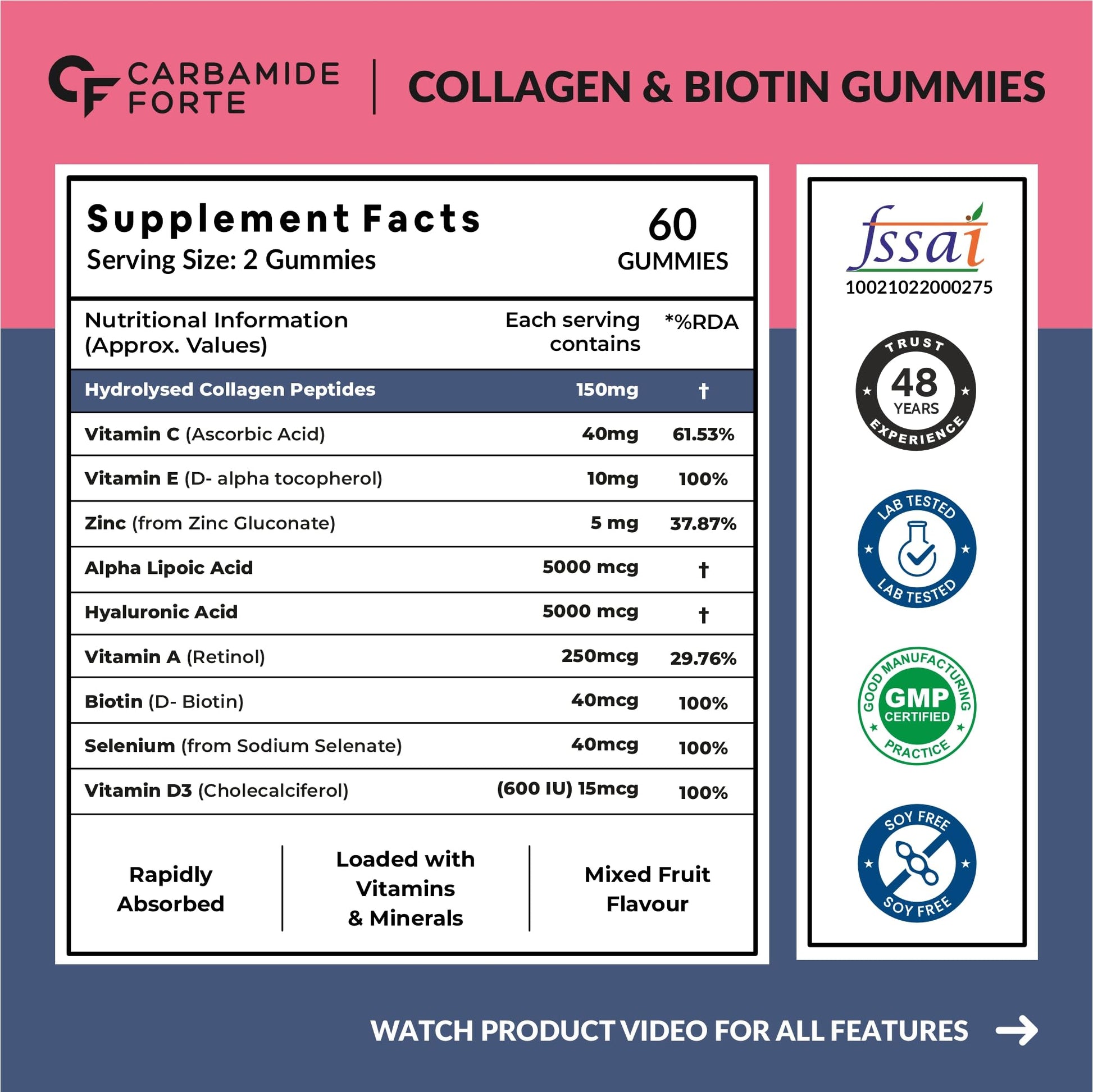 Carbamide Forte Hydrolyzed Collagen Nutritional Supplement, Adult Unisex, Tablets and Powder - front view
