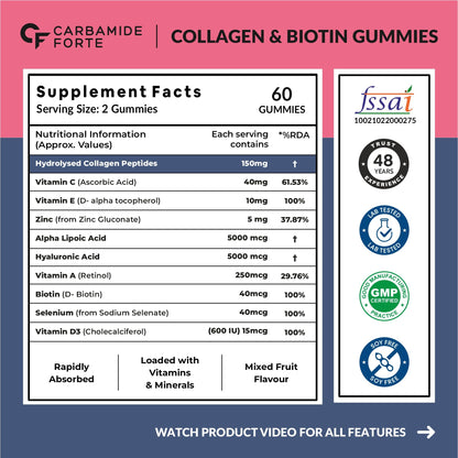 Carbamide Forte Hydrolyzed Collagen Nutritional Supplement, Adult Unisex, Tablets and Powder - front view
