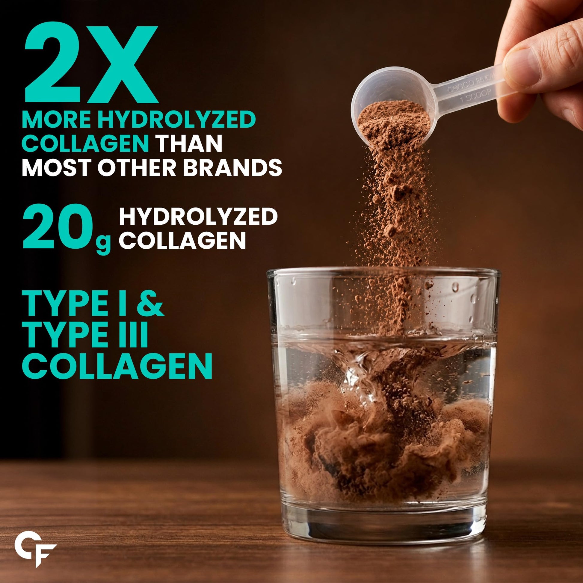Carbamide Forte Hydrolyzed Collagen Peptides Powder, 460g, Belgian Chocolate Flavour, Type I & III, Adult Supplement - back v