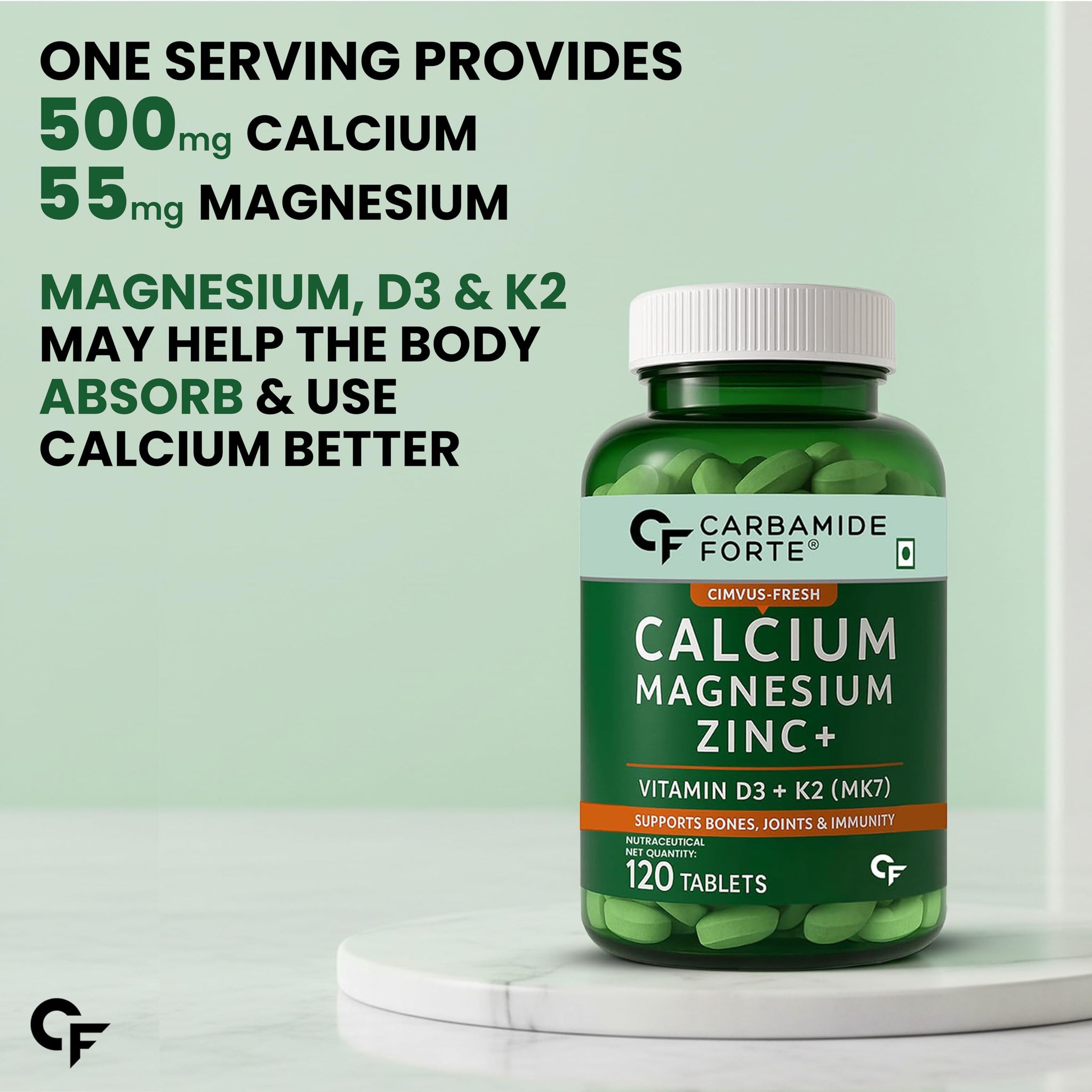 Carbamide Forte Kids Calcium Vitamin D3 Gummies with Phosphorus, Mango Strawberry Flavor, Vegetarian Formula - back view (11)